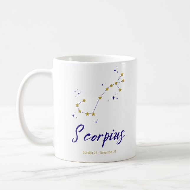 Scorpius Zodiac Constellation Star Horoscope Astro Coffee Mug (Left)