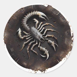 Scorpius Zodiac Graphic Classic Round Sticker