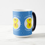 Scot Lion Flag Hanukkah Angel Personal Magic Mug<br><div class="desc">Magic morphing mug features a Scot or Scottish Lion Rampant Flag Angel, dressed in the flag of the Scotland Lion Rampant, inside a white, fractal circle of squiggly squares. The circle is on a blue fractal background of squiggly squares. Add a name, holiday, and year to personalise your mug as...</div>