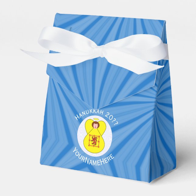 Scot Lion Rampant Angel Hanukkah Flag Personalised Favour Box (Front Side)