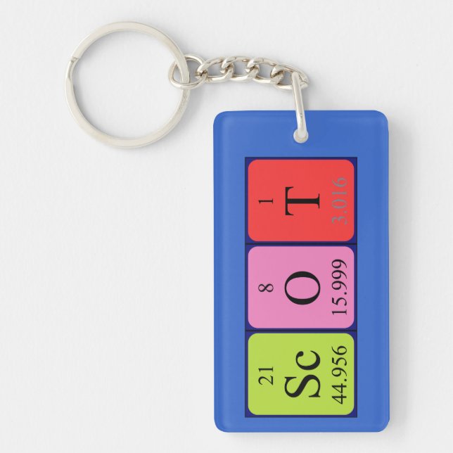 Scot periodic table name keyring (Front)
