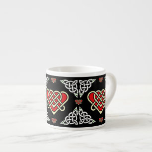 Scotalnd Celtic/white/red braided heart, 2, black Espresso Cup