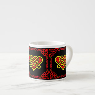 Scotalnd Celtic/white/red braided heart, 3, black Espresso Cup