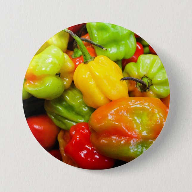 Scotch Bonnet Chili Peppers 7.5 Cm Round Badge (Front)