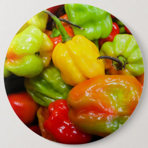 Scotch Bonnet Chilli Peppers 6 Cm Round Badge
