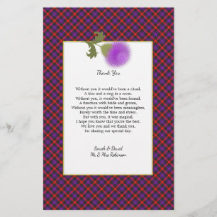 Scotch Clan Tartan Wedding Poem Thank You Scroll Flyer