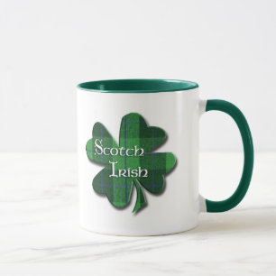 Scotch Irish Plaid Shamrock Mug