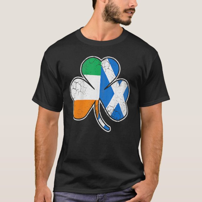 Scotch Irish Shamrock Scottish St Patricks Day T-Shirt (Front)