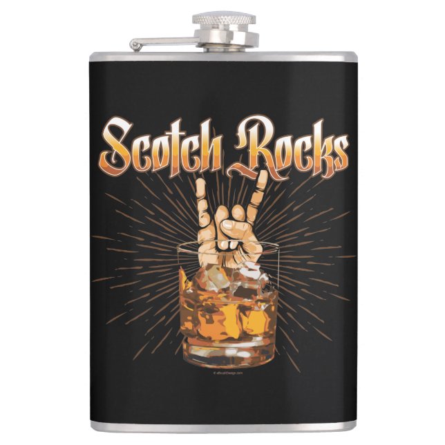 Scotch Rocks Hip Flask (Front)