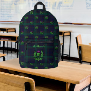 Scotch Thistle Custom Monogram Printed Backpack