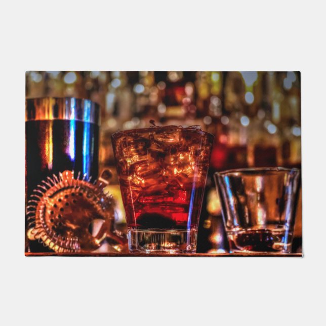 Scotch Whiskey Cocktail Drinks Doormat (Front)