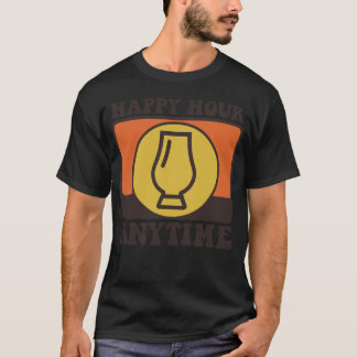 Scotch whisky happy hour anytime 70s retro girl T-Shirt