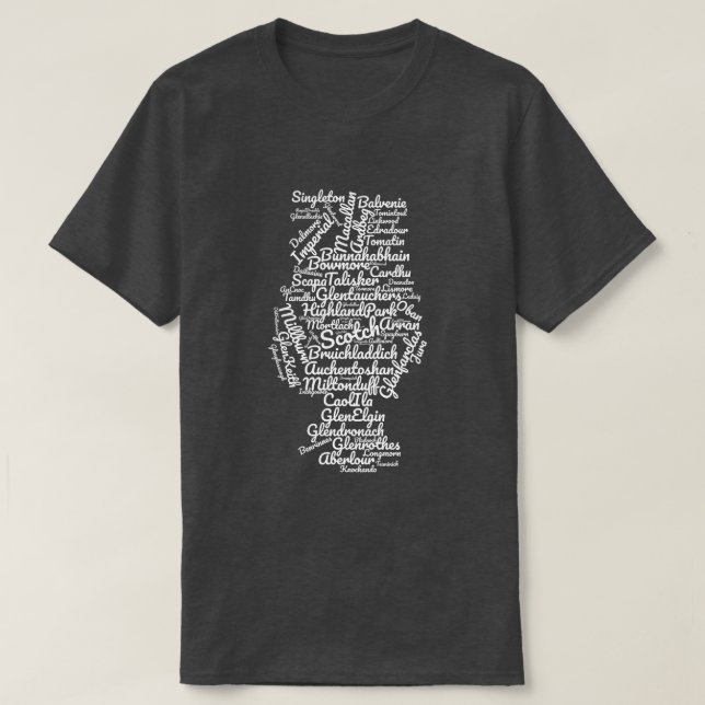 Scotch word cloud - white on dark T-Shirt (Design Front)