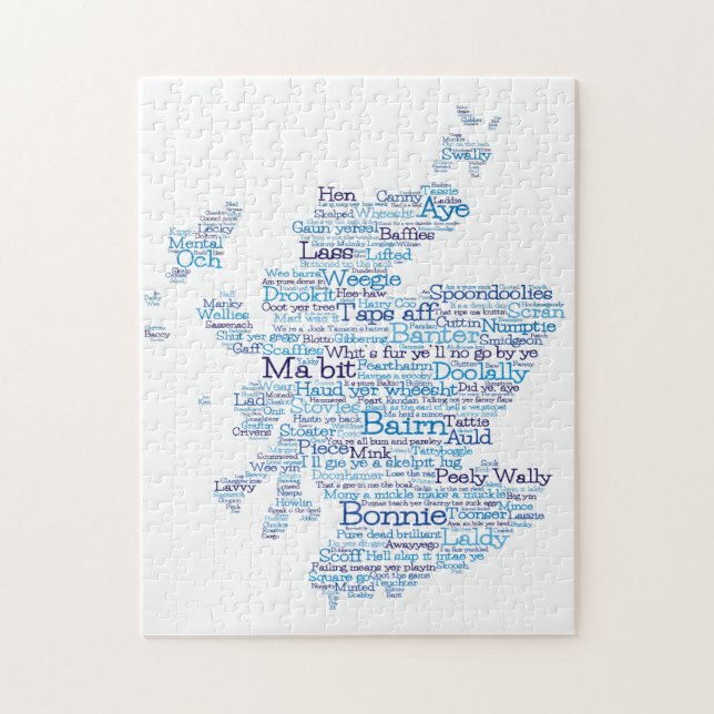 Scotish Slang Word Map Jigsaw Puzzle (Vertical)