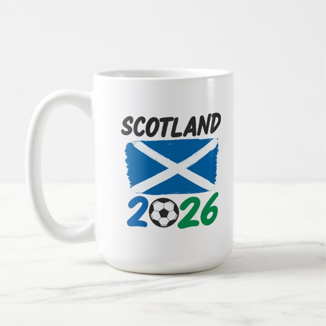 Scotland 2026 Soccer Fan Design / Saltire and Foot Coffee Mug (Left)