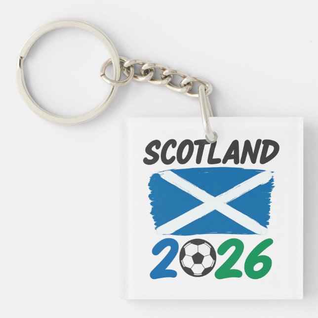 Scotland 2026 Soccer Fan Design / Saltire and Foot Key Ring (Front)