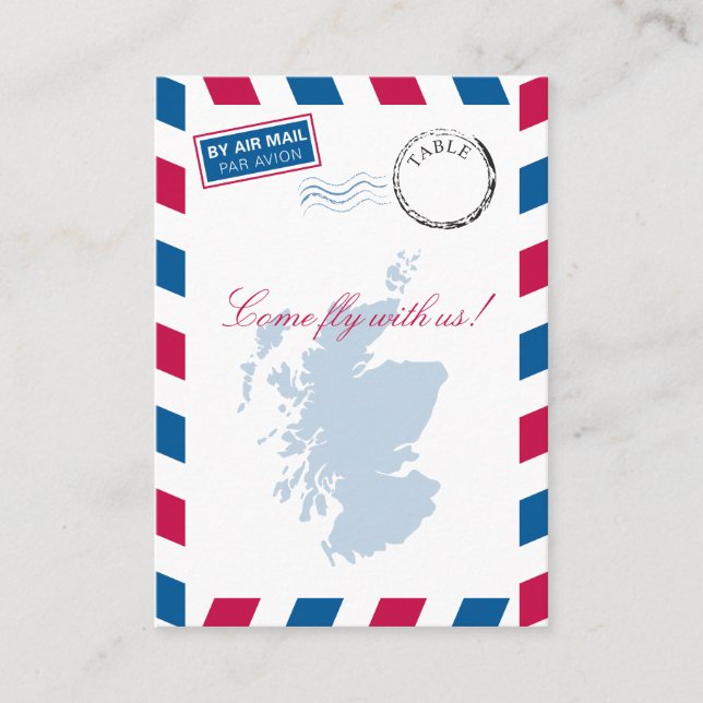 Scotland Airmail Escort/Seating Card Wedding (Front)