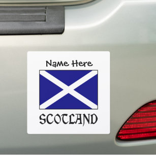 Scotland and Scot Flag Personalised Square Car Magnet