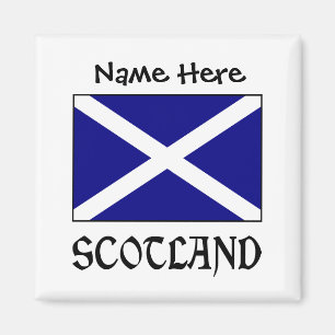 Scotland and Scot Flag Personalised Square Magnet