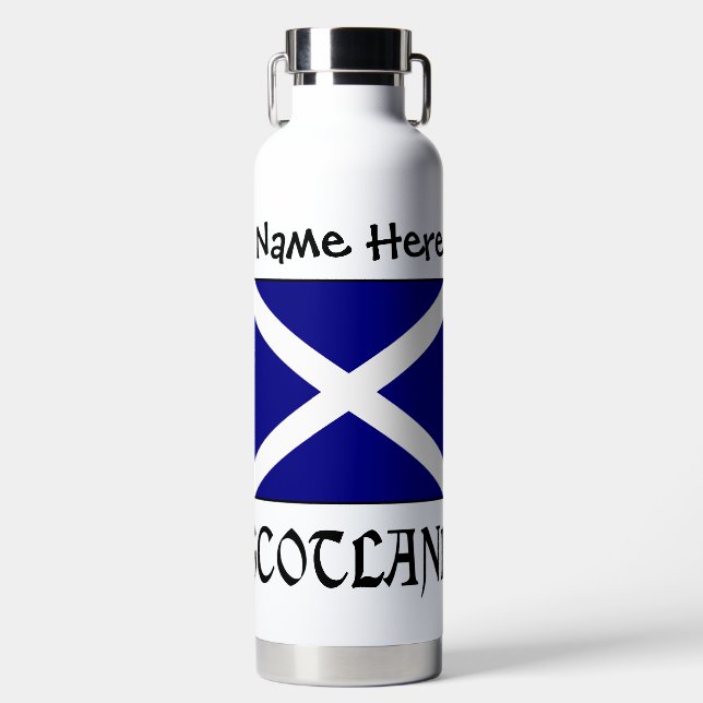 Scotland and Scot Flag Personalised Water Bottle (Front)