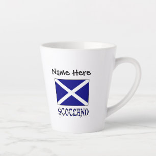 Scotland and St. Andrew Cross Flag Personalised Latte Mug