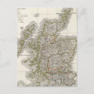 Scotland Atlas Map Postcard