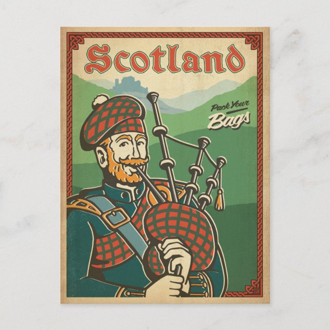 Scotland | Bag Piper Postcard (Front)