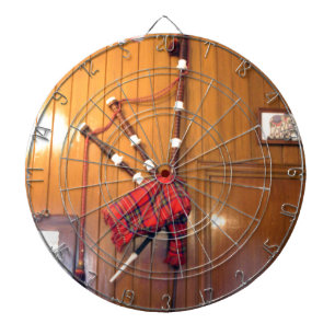 Scotland Bagpipe Tartan Plaid Musical Instrument Dartboard
