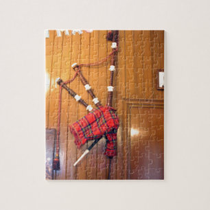 Scotland Bagpipe Tartan Plaid Musical Instrument Jigsaw Puzzle