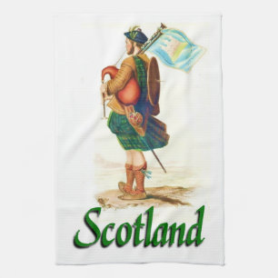 Scotland Bagpiper Tea Towel