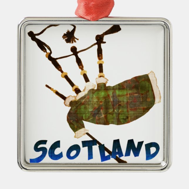 Scotland Bagpipes Metal Ornament (Front)