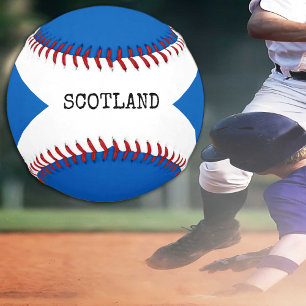 Scotland baseballs, Custom Name, Scottish Flag Baseball