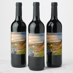 Scotland, beautiful landscape, wine label