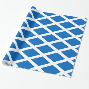 Scotland Blue with White diagonal lines Wrapping Paper