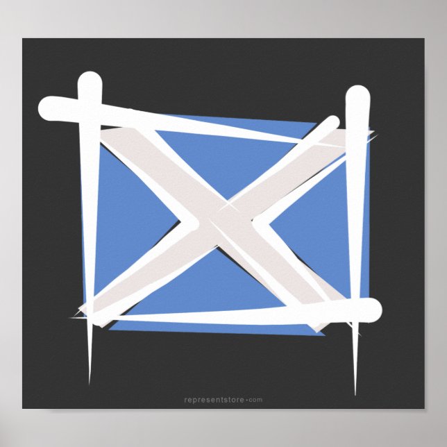 Scotland Brush Flag Poster (Front)