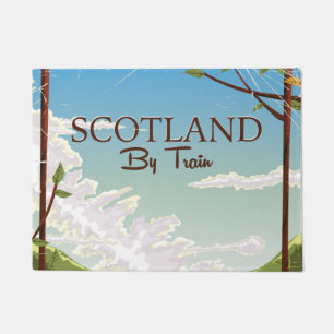 Scotland By Train vintage Travel poster Doormat