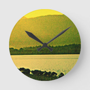 Scotland Cairngorm Mountains Art 37319a1 jGibney Round Clock