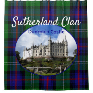Scotland Castle Sutherland Scottish Clan Tartan Shower Curtain