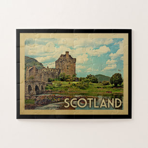 Scotland Castle Vintage Travel Jigsaw Puzzle