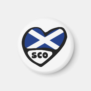 Scotland Country Code Flag Heart, SCO Magnet