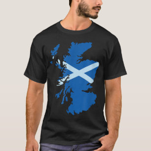 Scotland Country Outline with Flag Fill T-Shirt