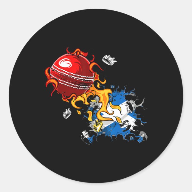 Scotland Cricket  Classic Round Sticker (Front)