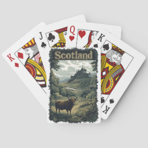 Scotland Design: Highland Cow, Castle, and Scenery Playing Cards