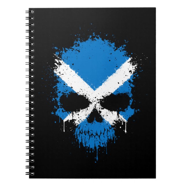 Scotland Dripping Splatter Skull Notebook (Front)