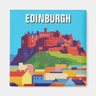 Scotland Edinburgh Castle Abstract Art Magnet