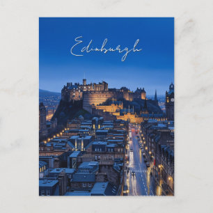 Scotland Edinburgh Castle Night Postcard