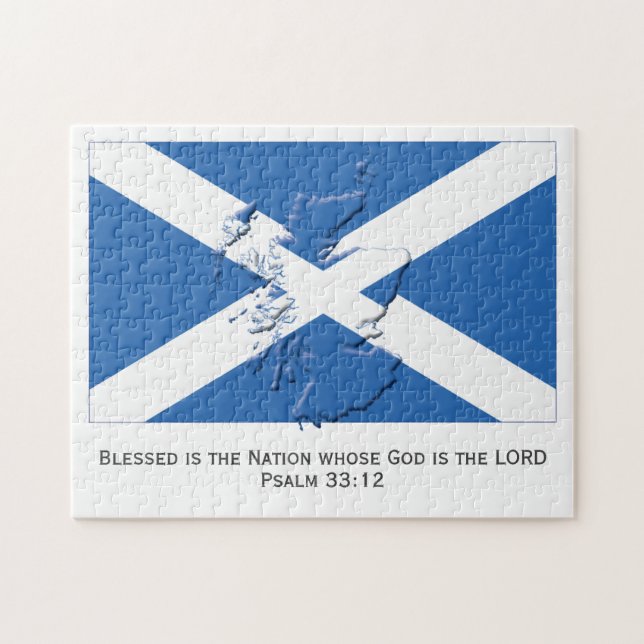 SCOTLAND FLAG | Blessed Nation | Scottish Jigsaw Puzzle (Horizontal)