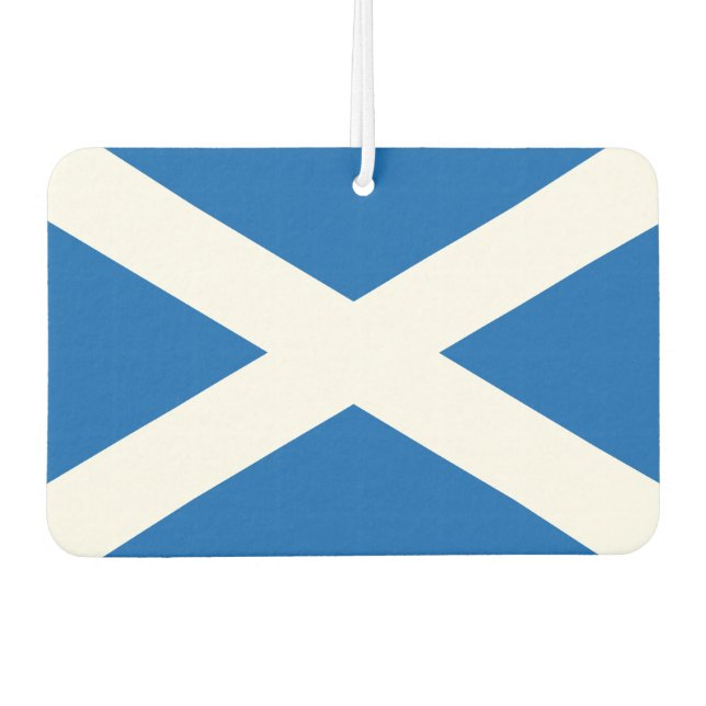 SCOTLAND FLAG BLUE WHITE CROSS  CAR AIR FRESHENER (Front)