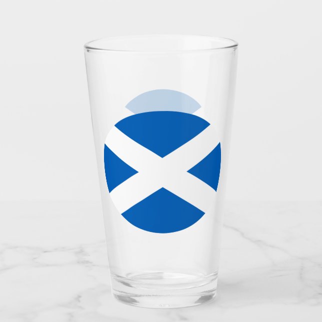 SCOTLAND FLAG BLUE WHITE CROSS  GLASS (Front)