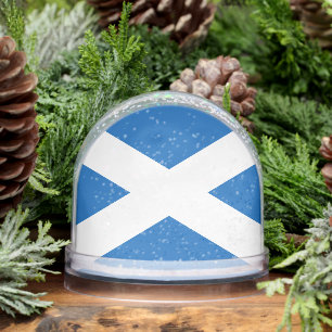 SCOTLAND FLAG BLUE WHITE CROSS  SNOWGLOBE
